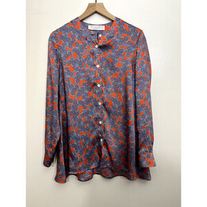 Maximalist Eclectic Boho Artsy Abstract Floral Tunic Top L Indie Lagenlook Relax